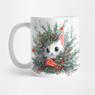 A cat ready for the winter season Mug